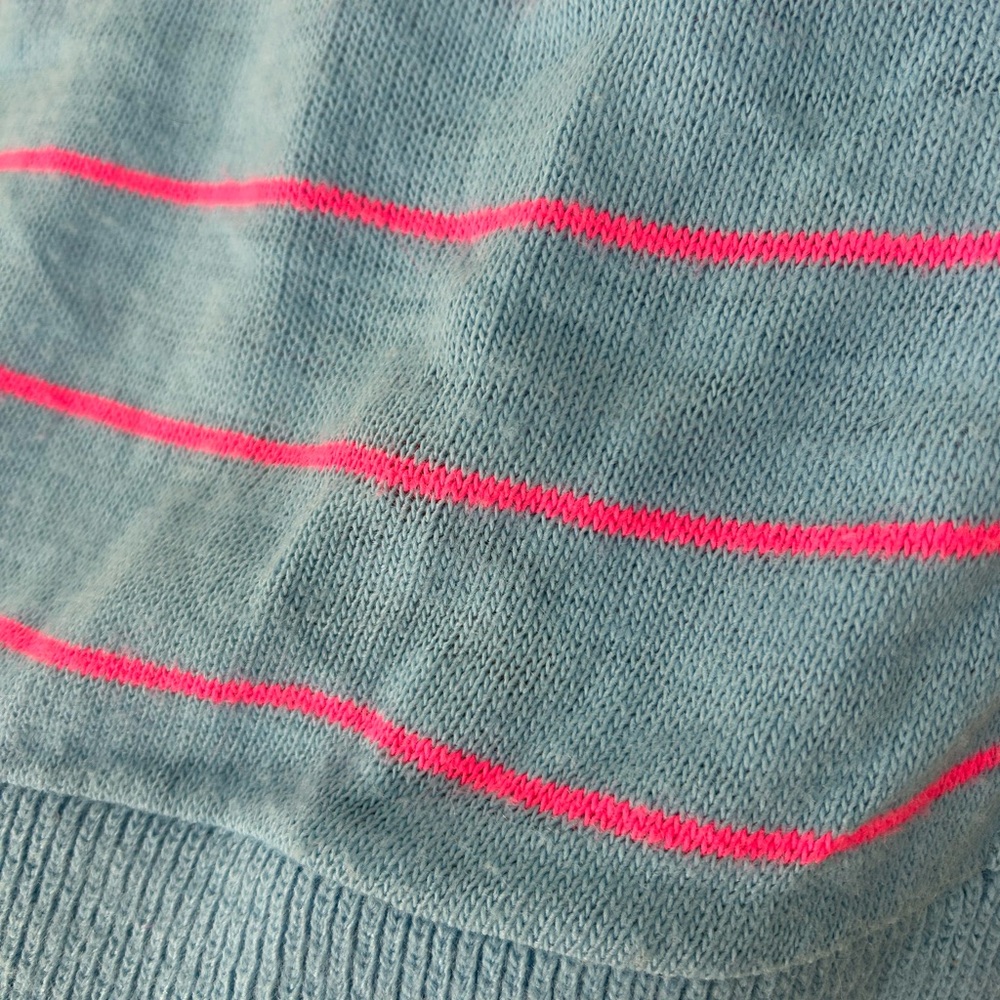 Vintage Blue and Pink Striped Knit Crop Top xs - Picture 7 of 10